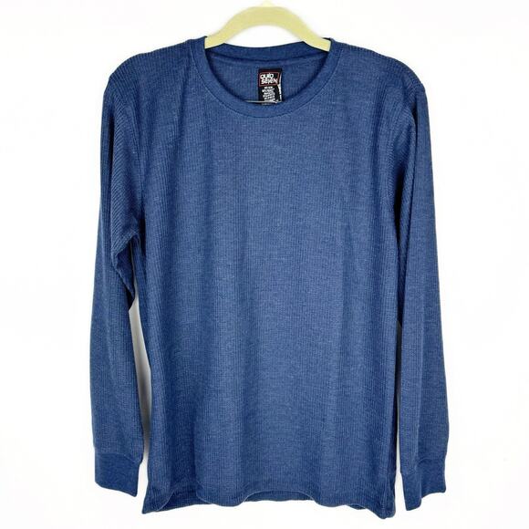 NWT Quad Seven Blue & Black Waffle Crew Neck Long Sleeve Top Set of 2 Sz 16/18 - Picture 2 of 10